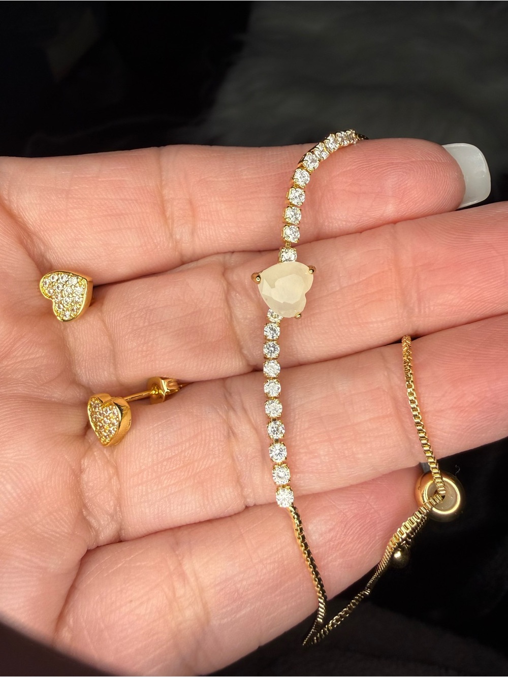💛💎💕 Dainty Gold Heart Bracelet & Earring Set #145 — $10! 💕💎💛